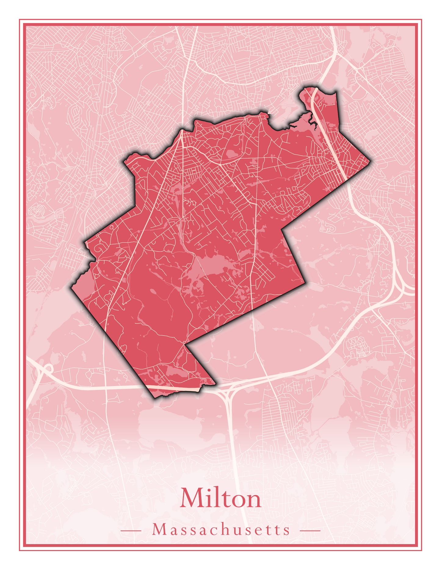 Massachusetts Towns - Street Map (Milton - Montague)