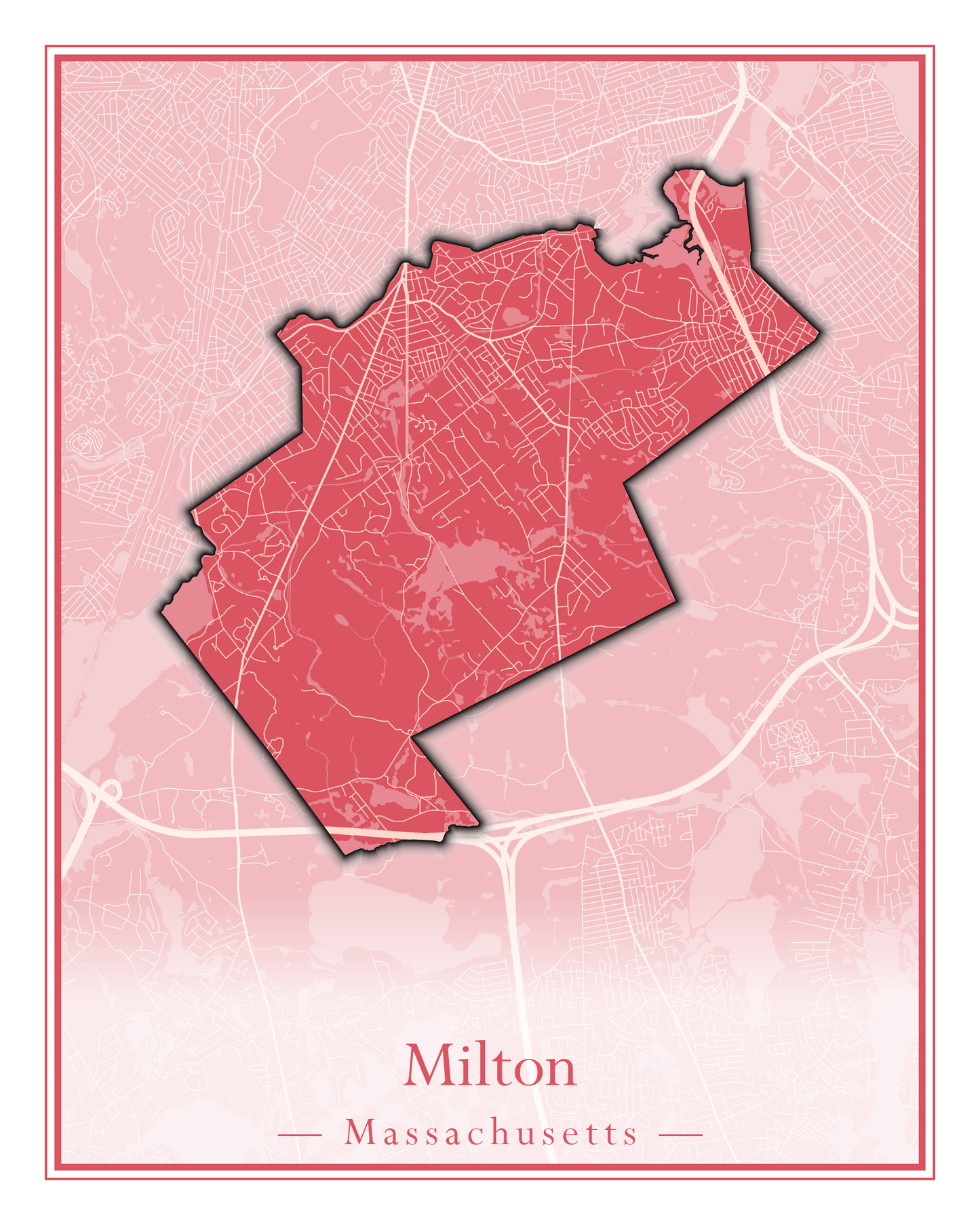 Massachusetts Towns - Street Map (Milton - Montague)