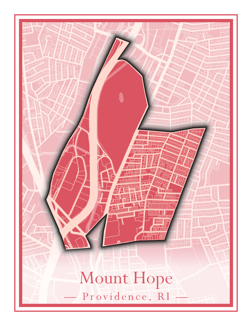 Providence Neighborhoods - Street Map (Mount Hope - Reservoir)