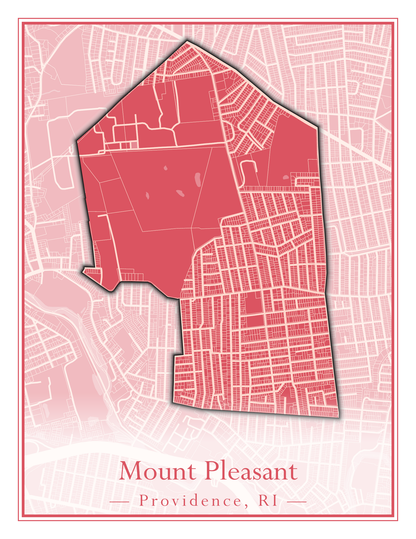 Providence Neighborhoods - Street Map (Mount Hope - Reservoir)