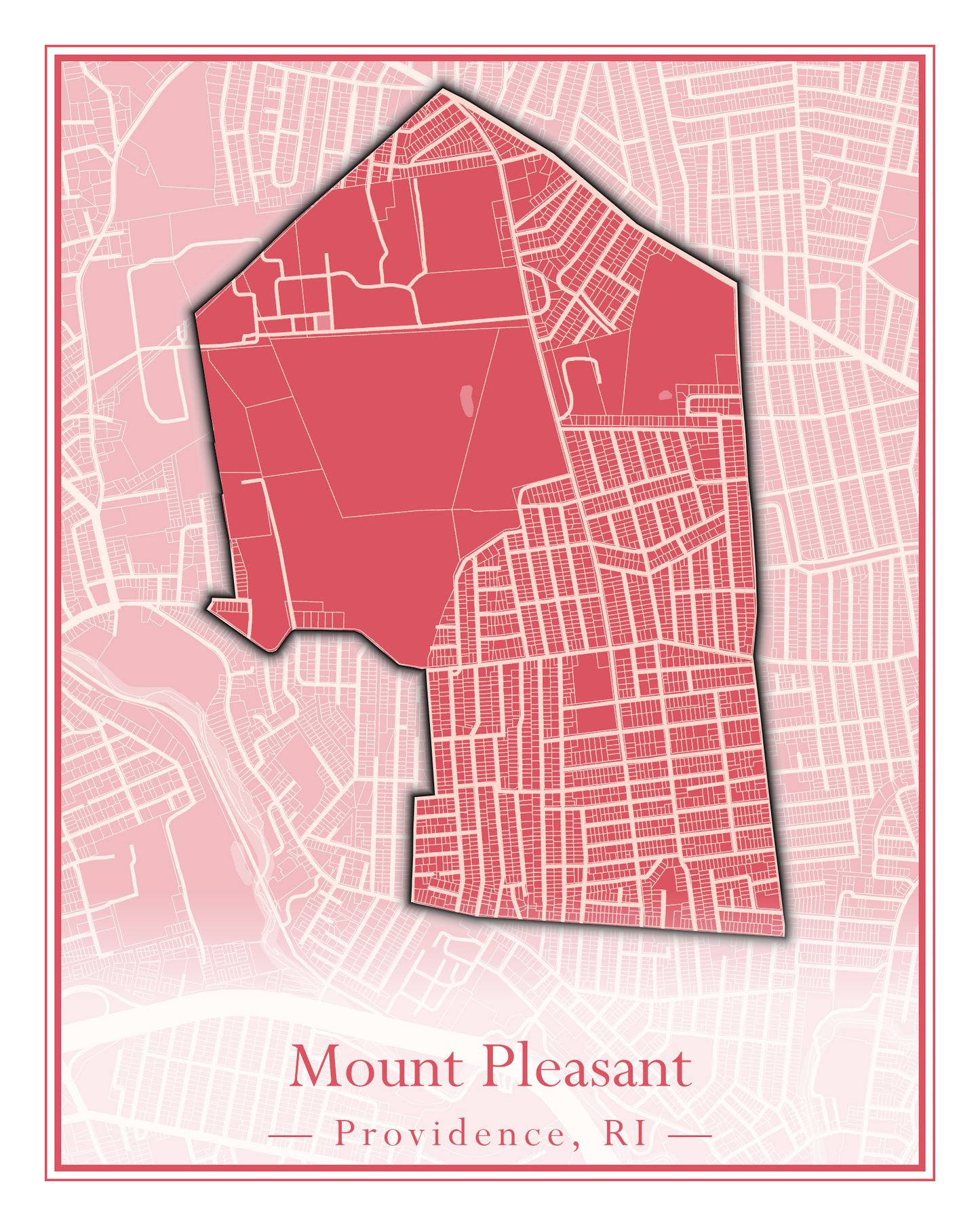 Providence Neighborhoods - Street Map (Mount Hope - Reservoir)