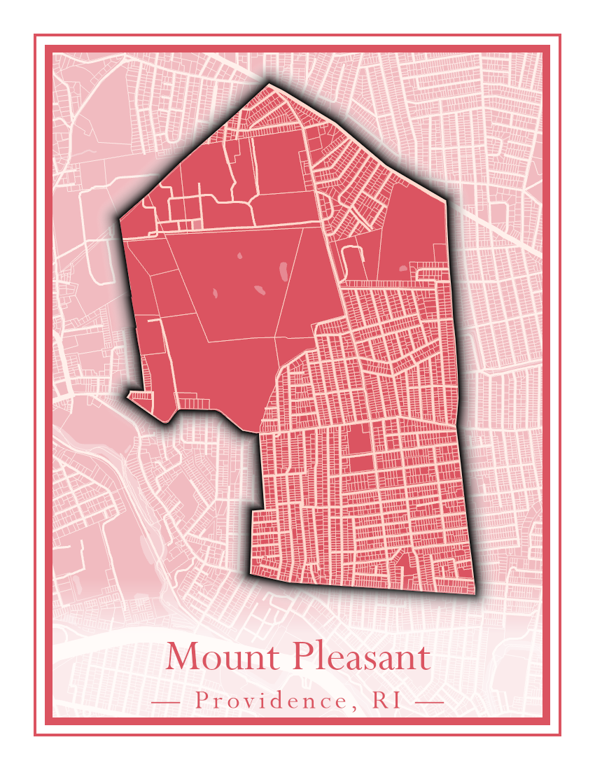 Providence Neighborhoods - Street Map (Mount Hope - Reservoir)