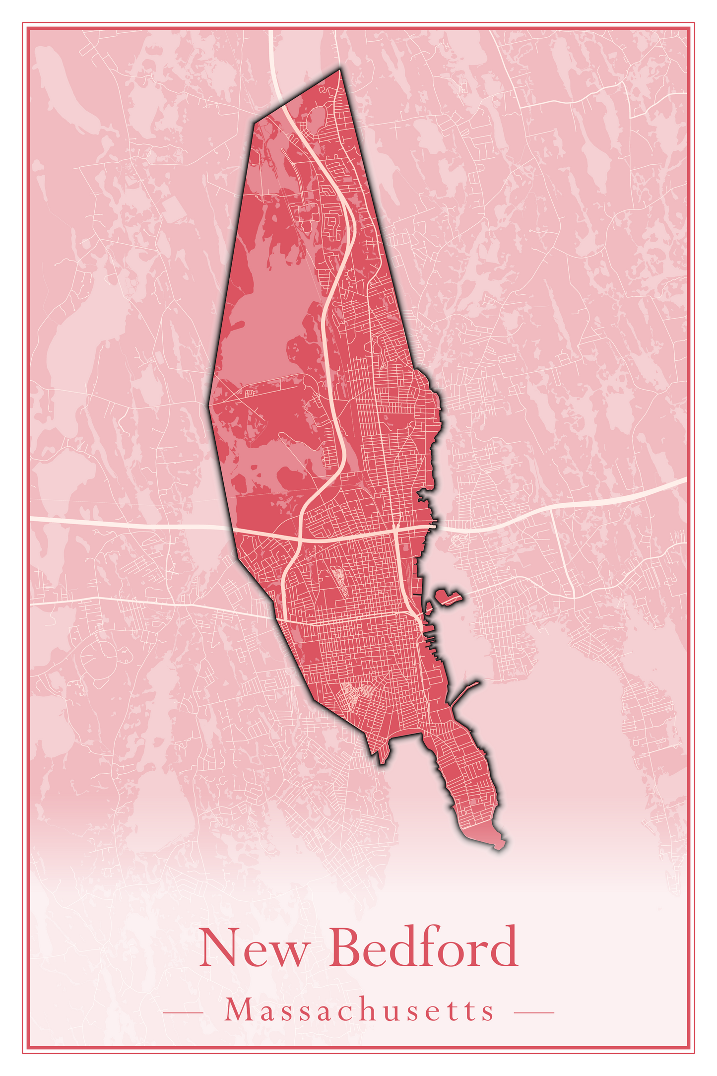 Massachusetts Towns - Street Map (New Bedford - New Salem)