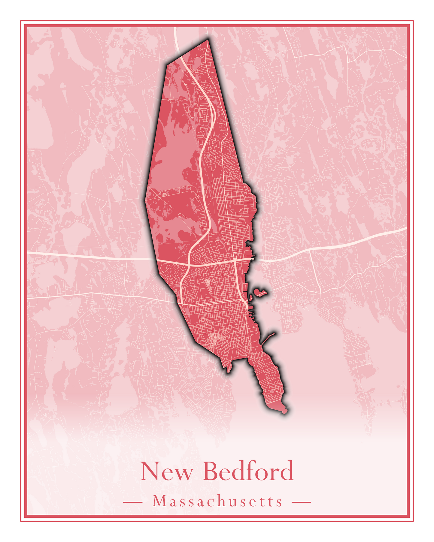 Massachusetts Towns - Street Map (New Bedford - New Salem)