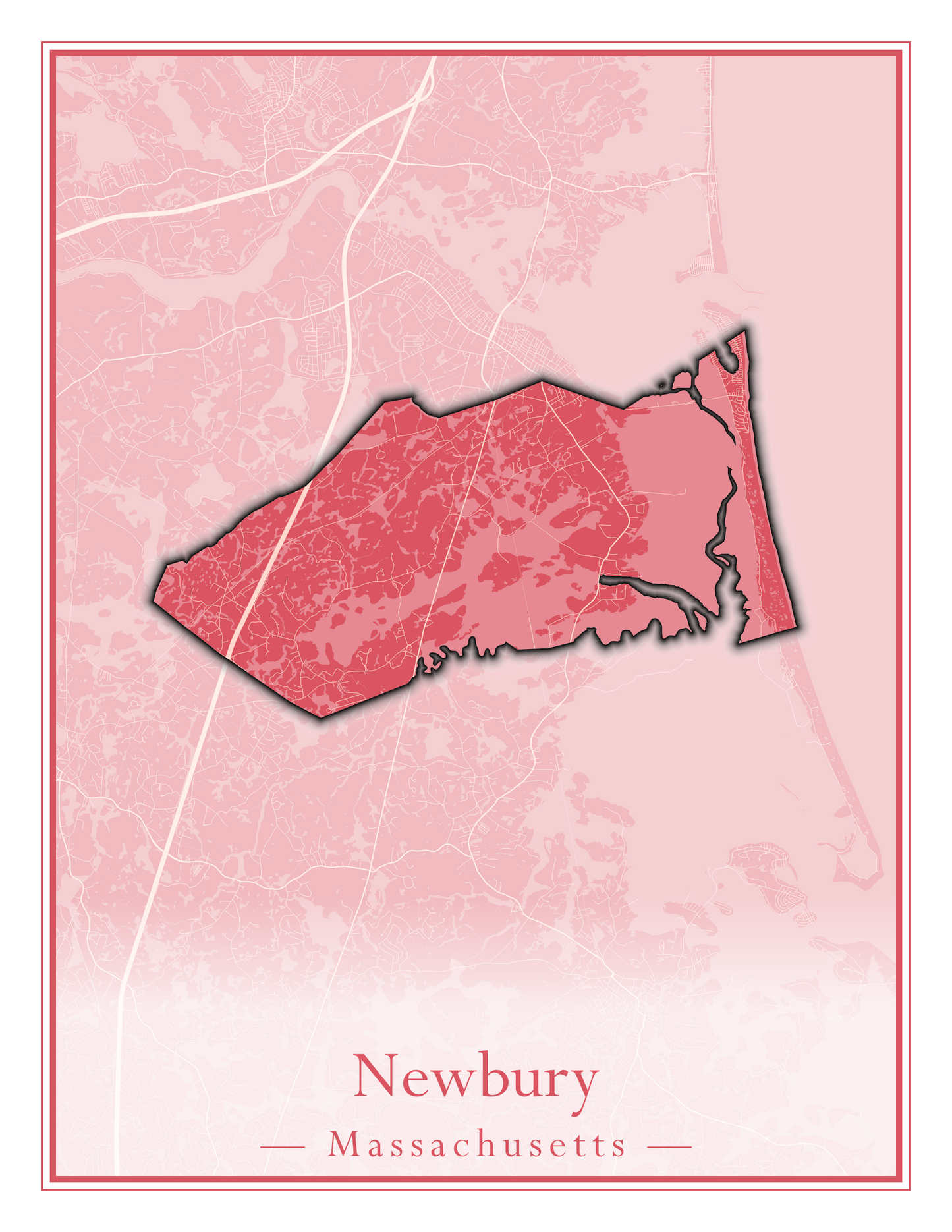 Massachusetts Towns - Street Map (Newbury - Norfolk)