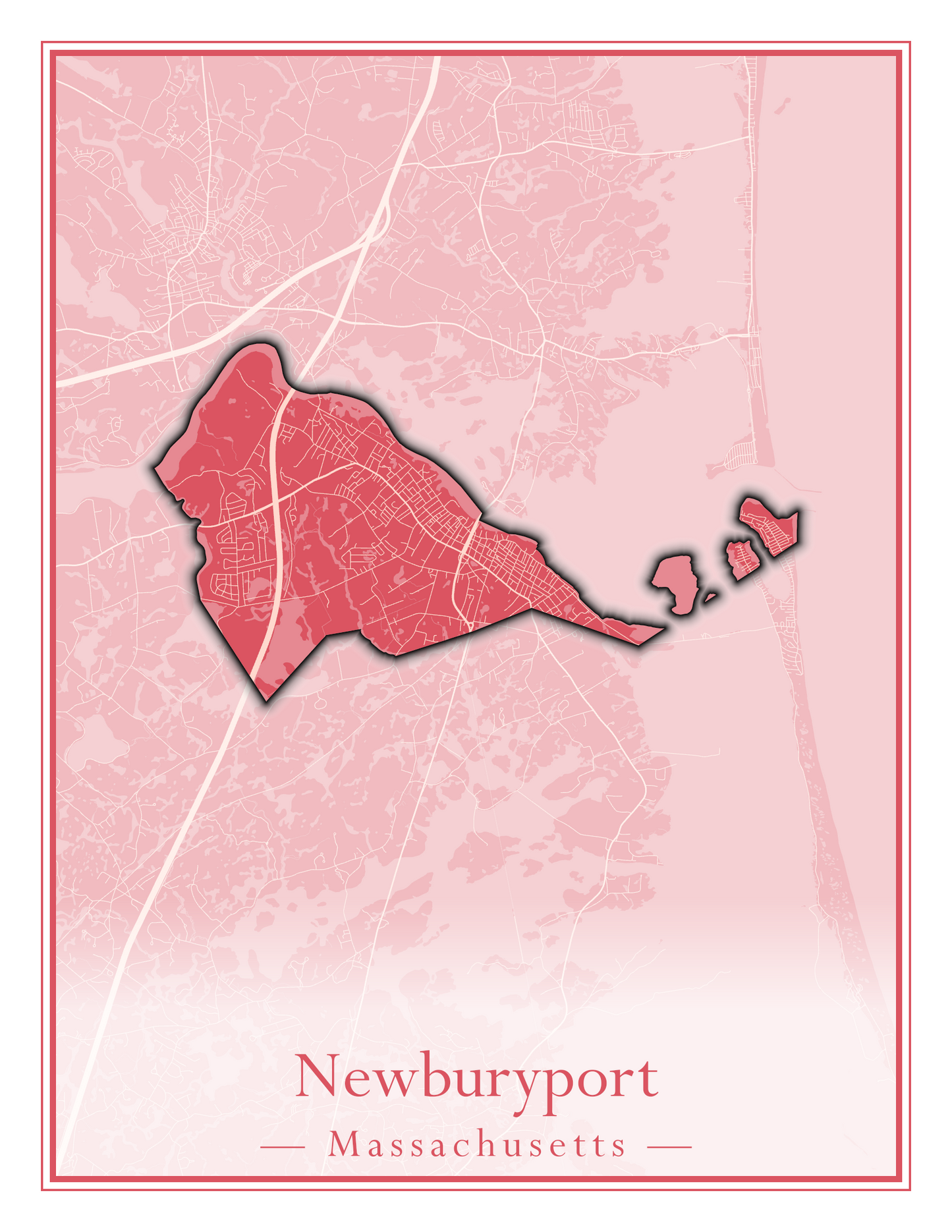 Massachusetts Towns - Street Map (Newbury - Norfolk)