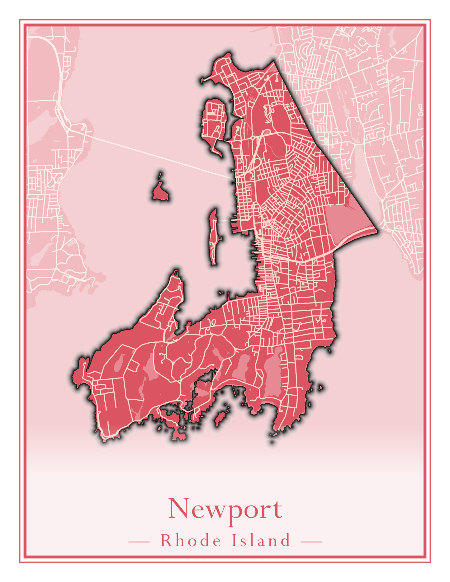 Rhode Island Towns - Street Map (New Shoreham - North Providence)