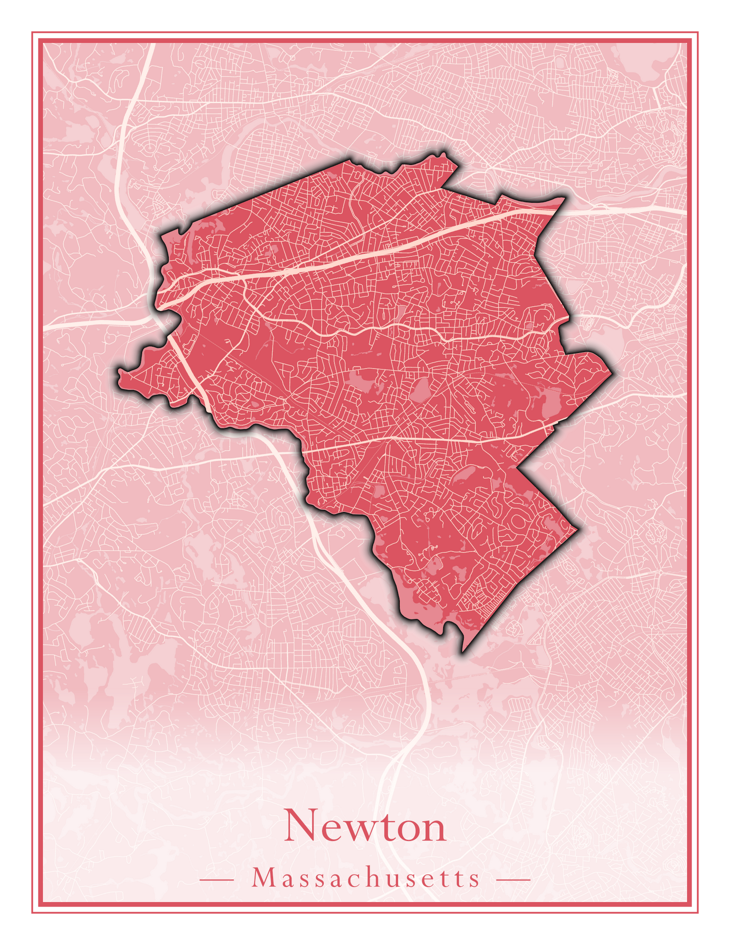 Massachusetts Towns - Street Map (Newbury - Norfolk)