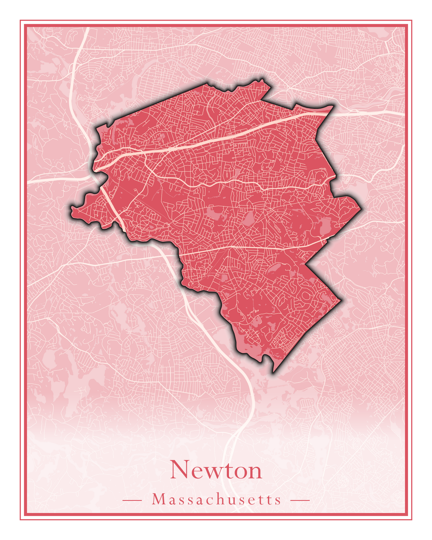 Massachusetts Towns - Street Map (Newbury - Norfolk)