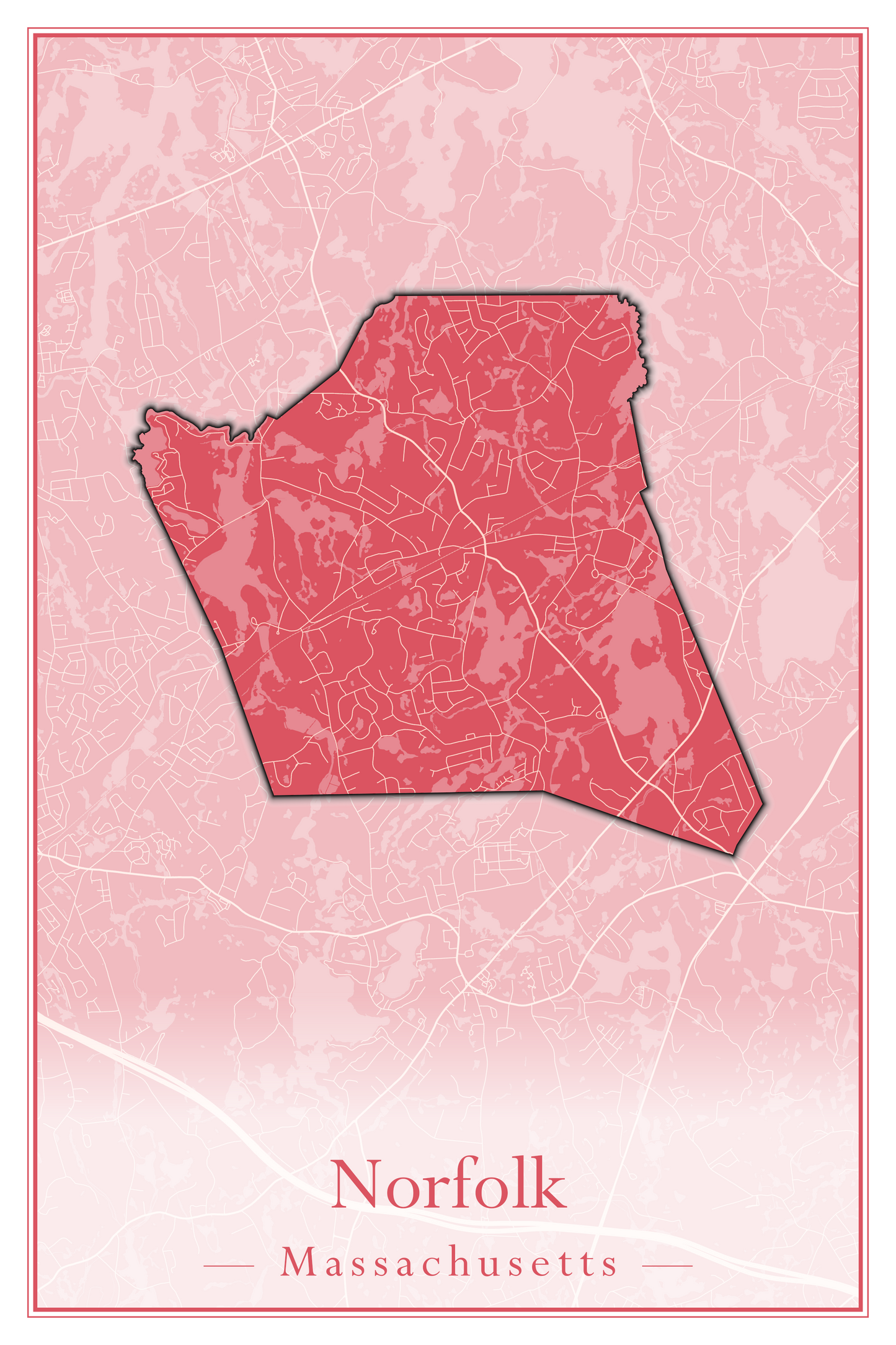 Massachusetts Towns - Street Map (Newbury - Norfolk)