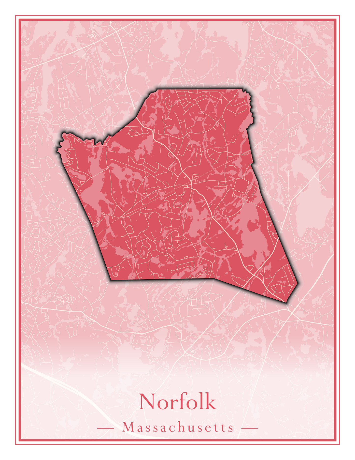 Massachusetts Towns - Street Map (Newbury - Norfolk)