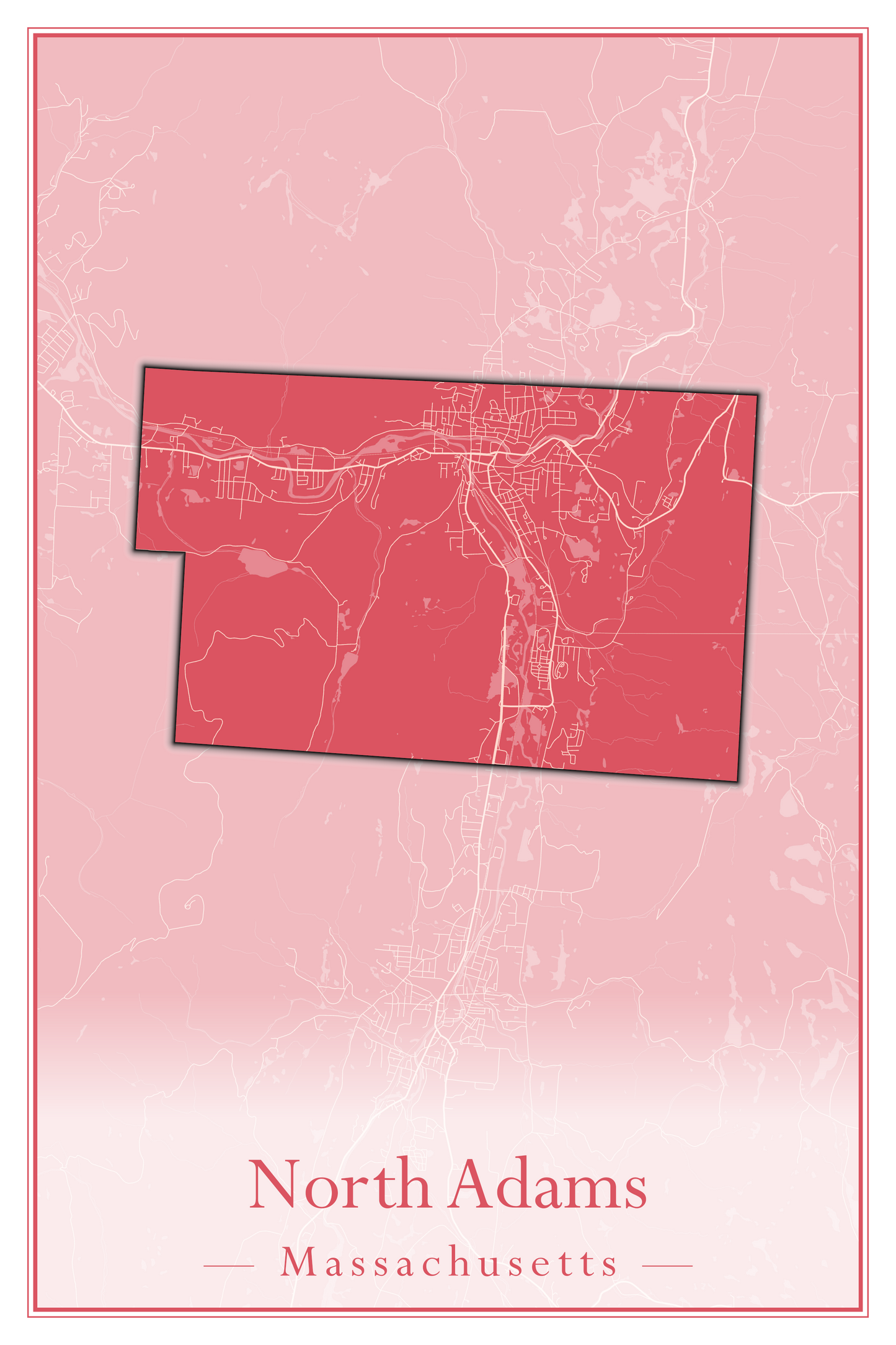 Massachusetts Towns - Street Map (North Adams - North Brookfield)