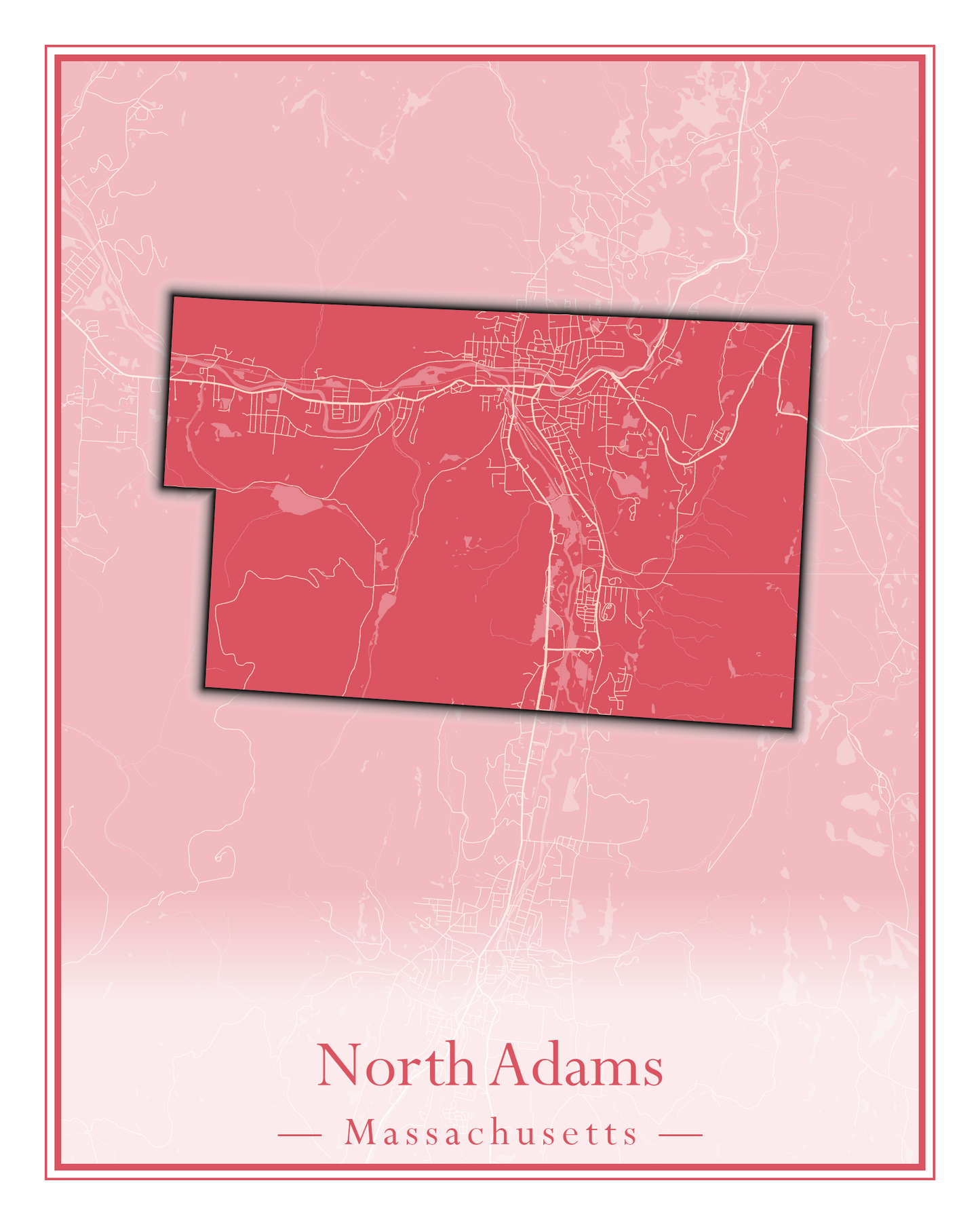 Massachusetts Towns - Street Map (North Adams - North Brookfield)