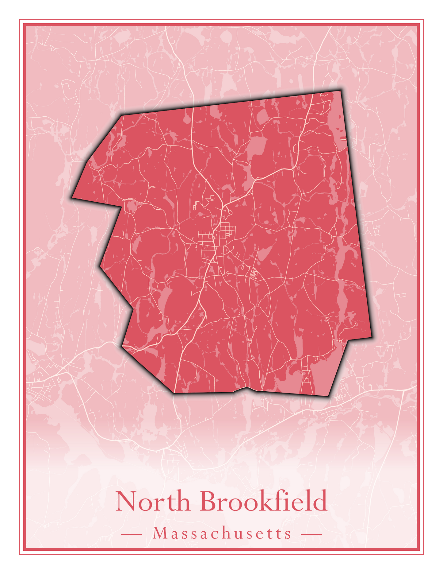 Massachusetts Towns - Street Map (North Adams - North Brookfield)