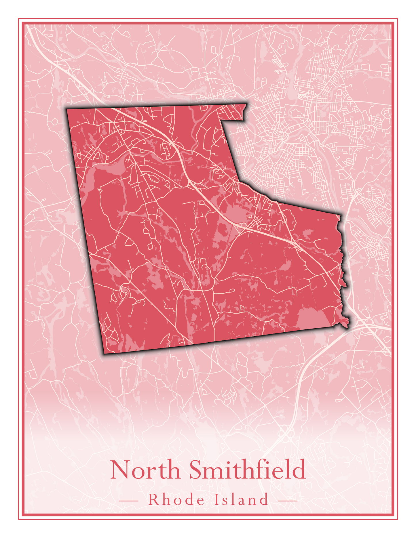 Rhode Island Towns - Street Map (North Smithfield - Providence)