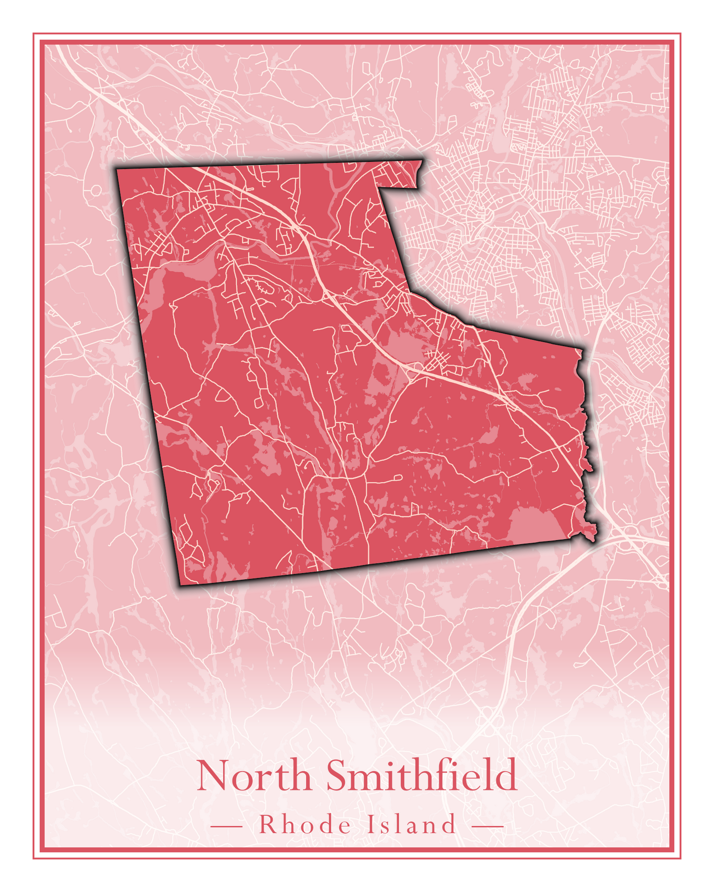 Rhode Island Towns - Street Map (North Smithfield - Providence)