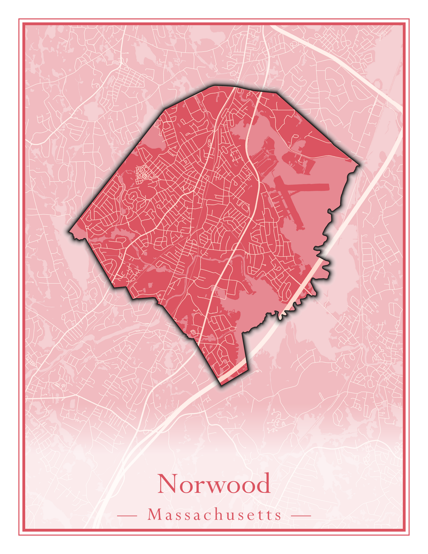 Massachusetts Towns - Street Map (Northfield - Norwood)