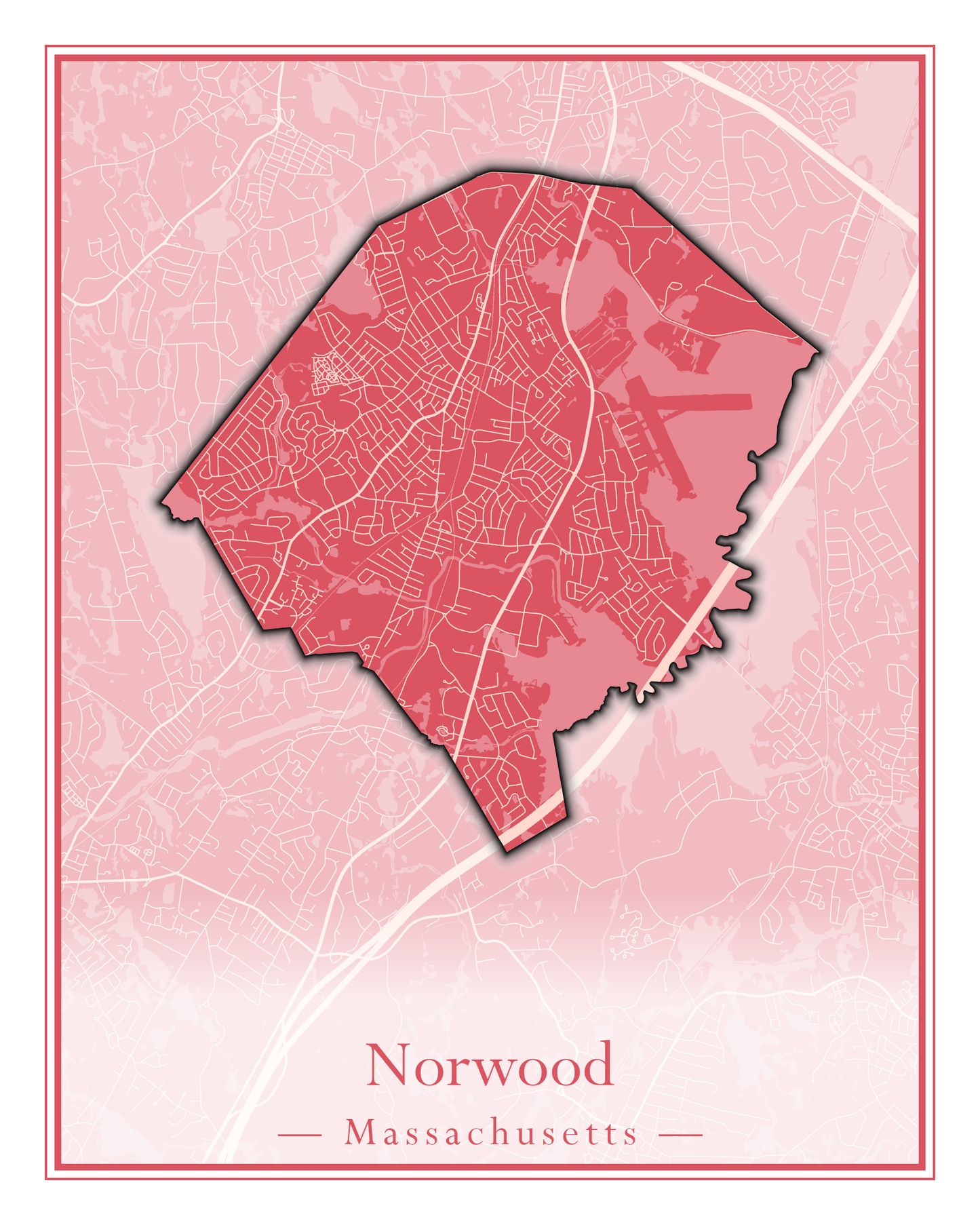 Massachusetts Towns - Street Map (Northfield - Norwood)