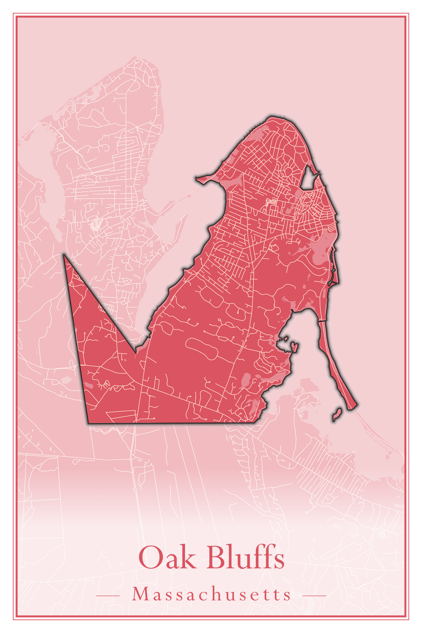 Massachusetts Towns - Street Map (Oak Bluffs - Orleans)