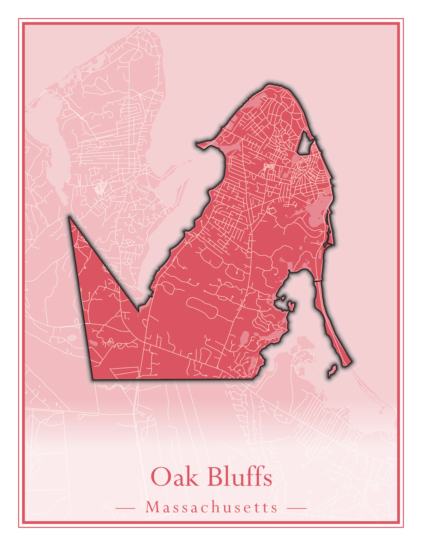 Massachusetts Towns - Street Map (Oak Bluffs - Orleans)