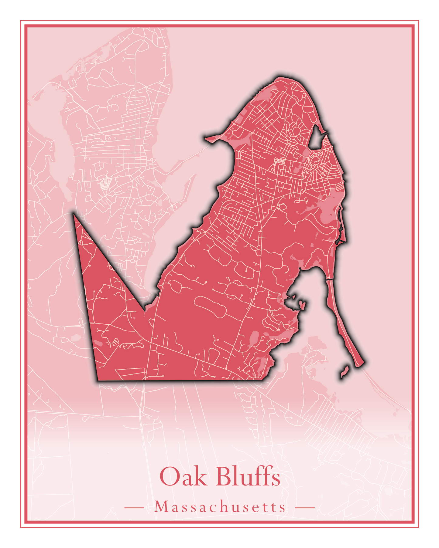 Massachusetts Towns - Street Map (Oak Bluffs - Orleans)