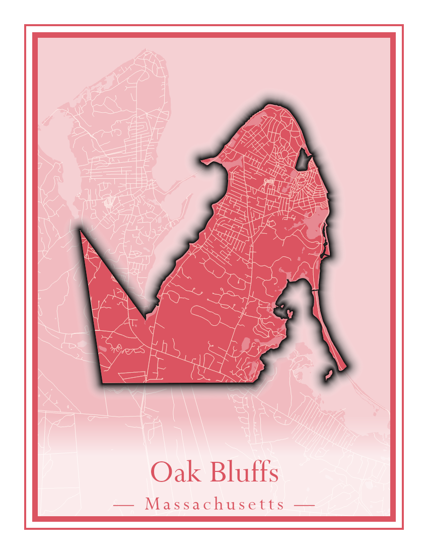 Massachusetts Towns - Street Map (Oak Bluffs - Orleans)