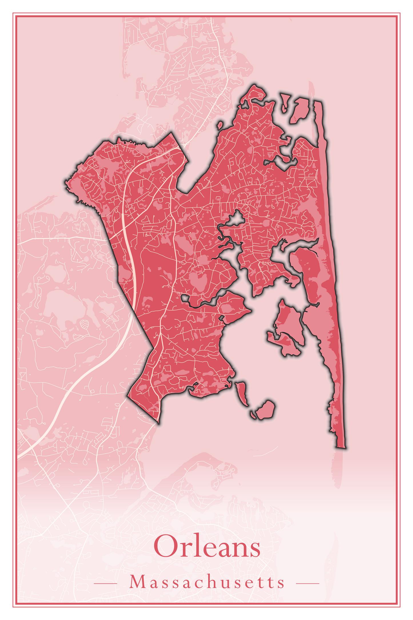 Massachusetts Towns - Street Map (Oak Bluffs - Orleans)