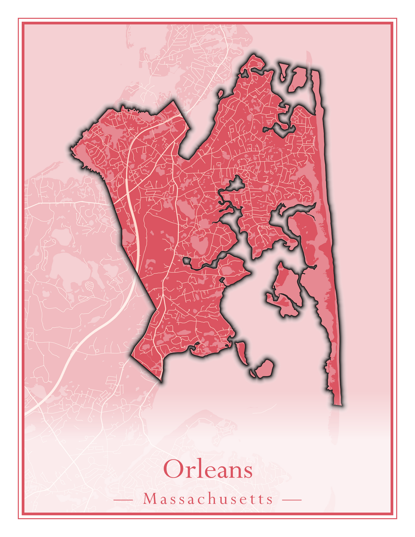 Massachusetts Towns - Street Map (Oak Bluffs - Orleans)