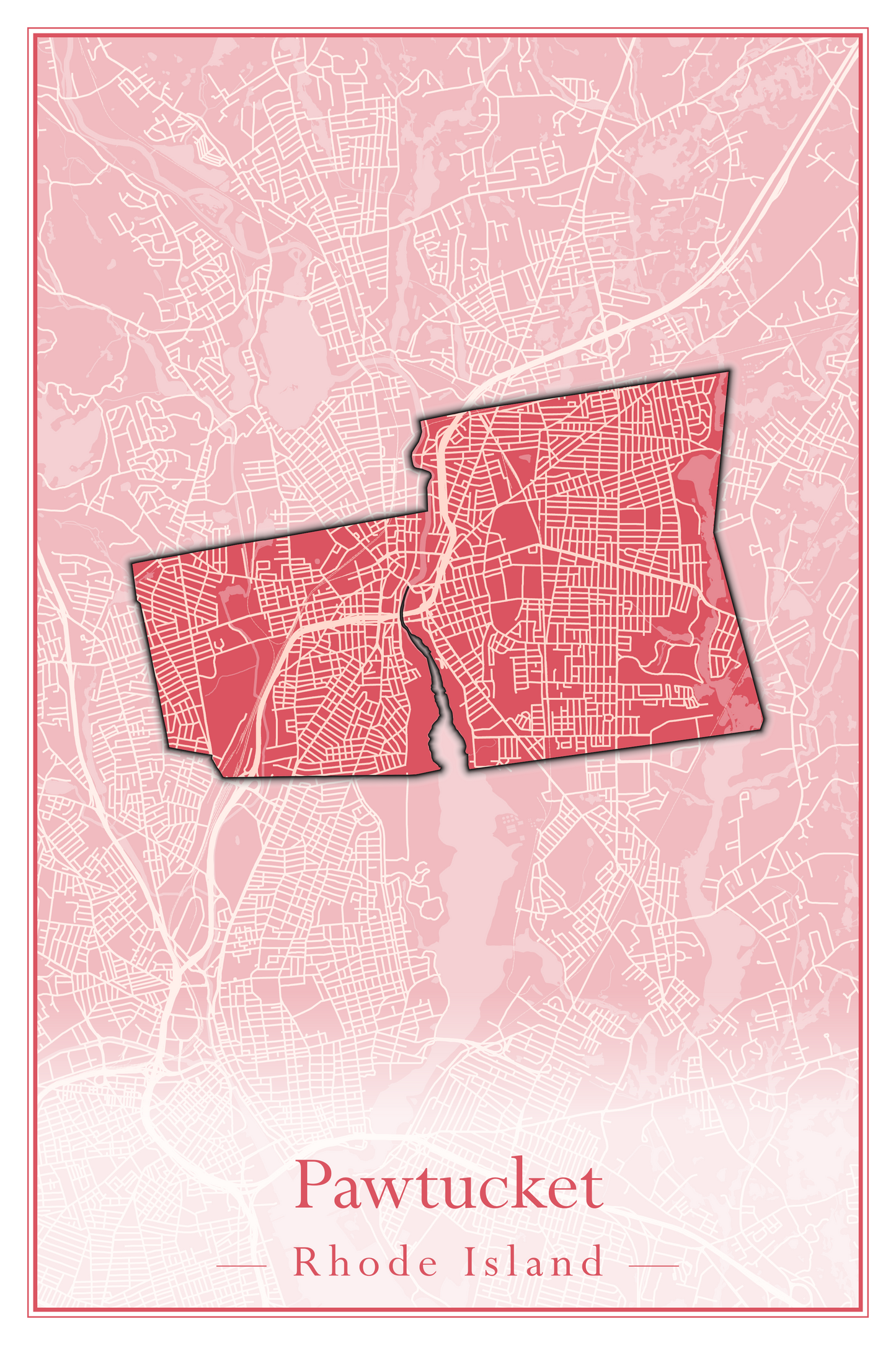 Rhode Island Towns - Street Map (North Smithfield - Providence)