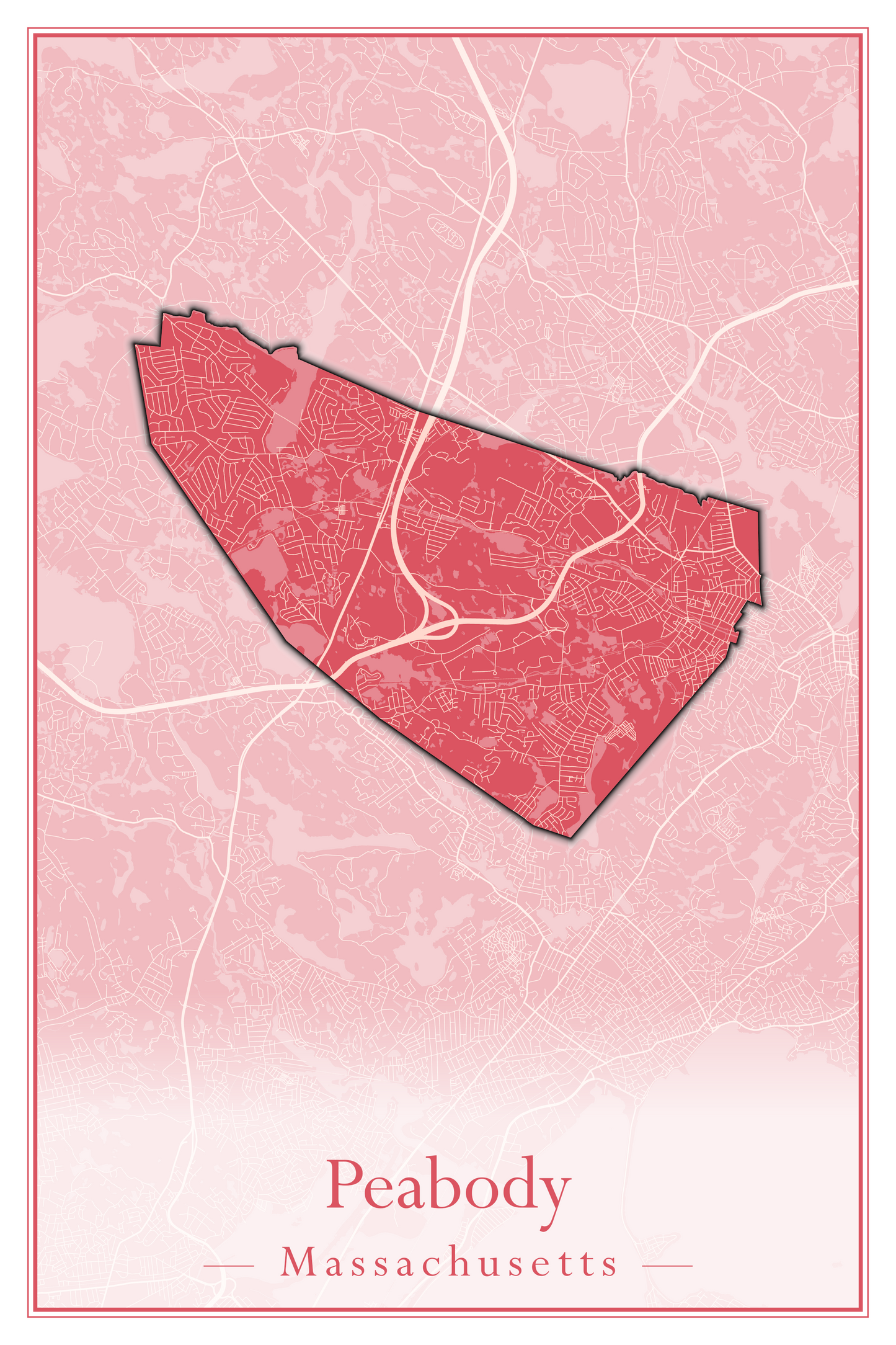 Massachusetts Towns - Street Map (Peabody - Pepperell)