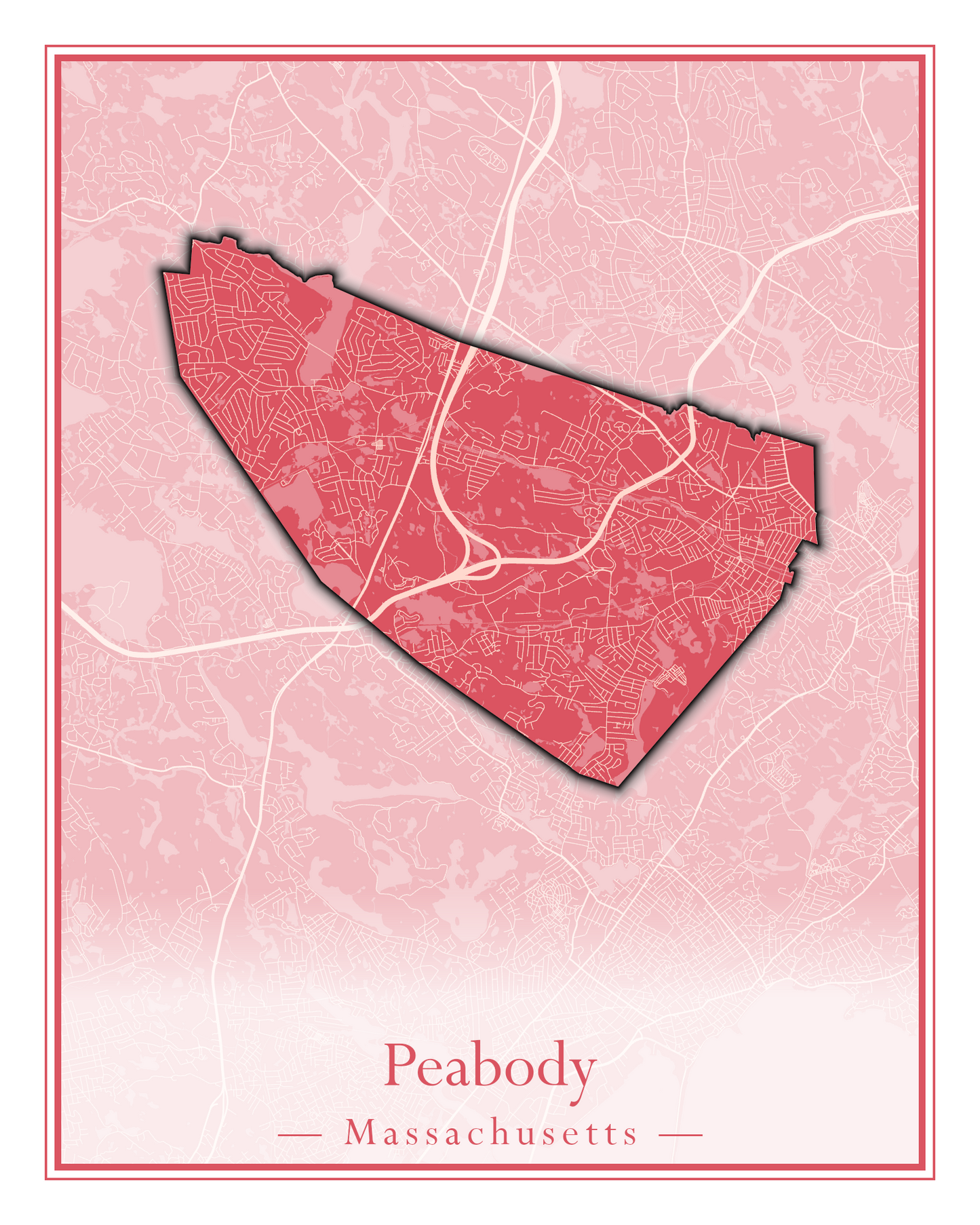 Massachusetts Towns - Street Map (Peabody - Pepperell)