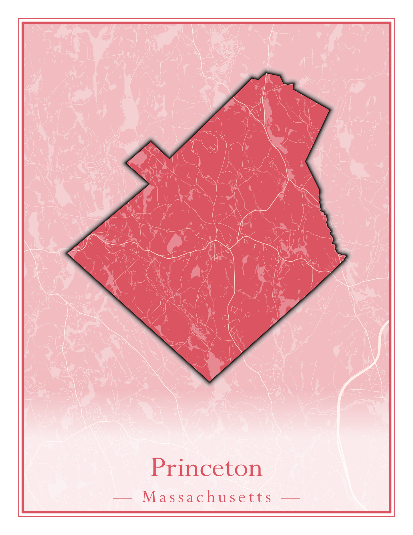 Massachusetts Towns - Street Map (Princeton - Randolph)