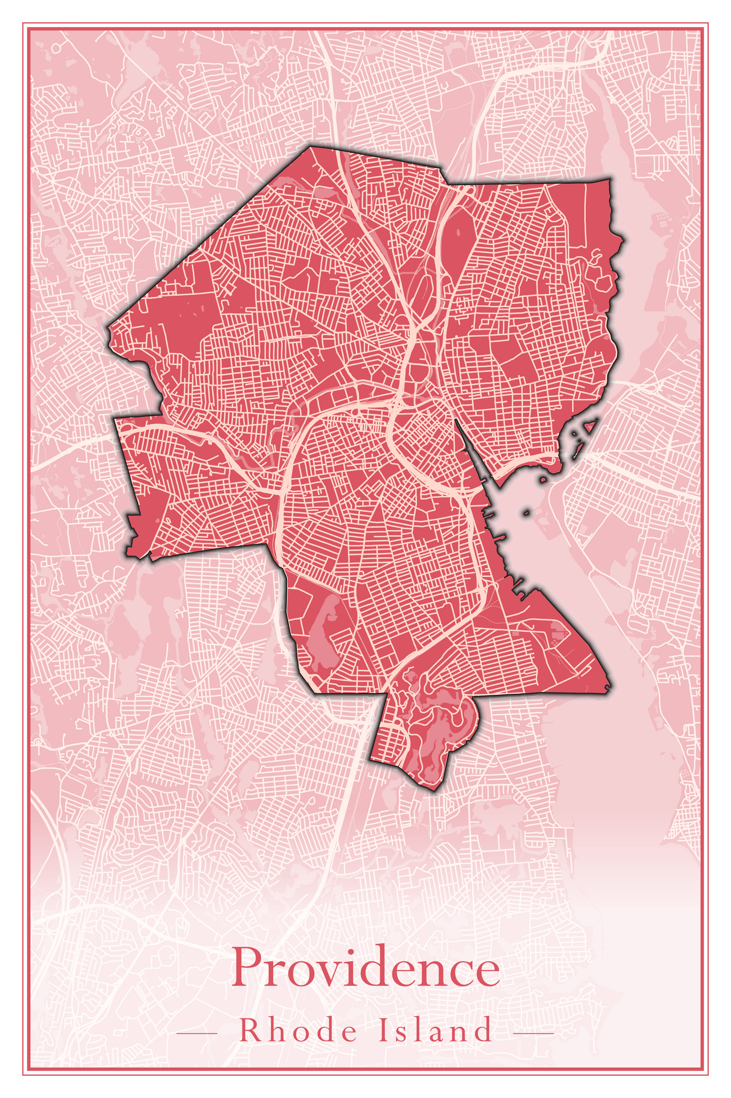 Rhode Island Towns - Street Map (North Smithfield - Providence)