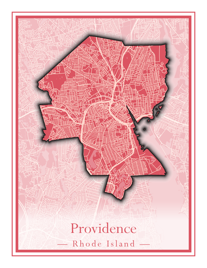 Rhode Island Towns - Street Map (North Smithfield - Providence)