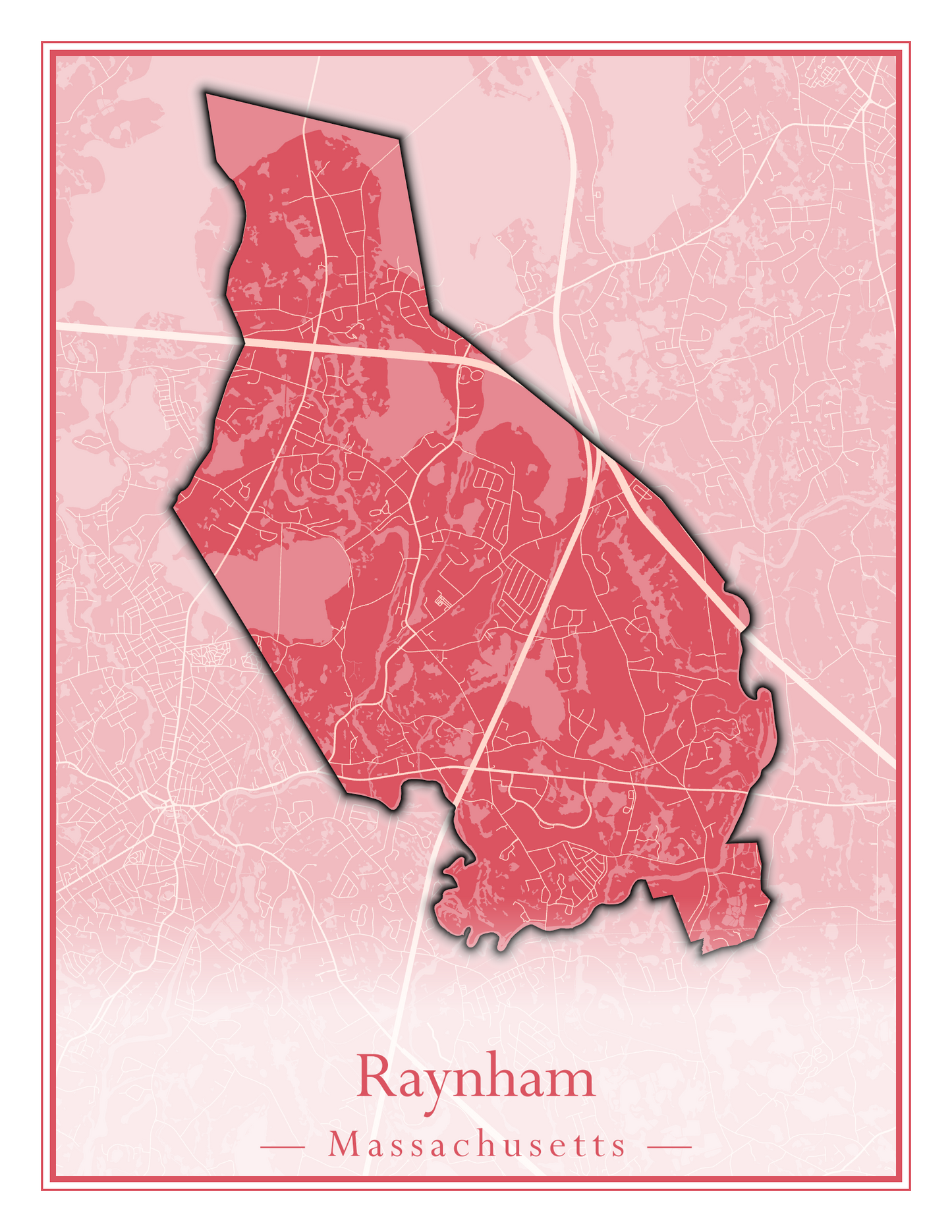 Massachusetts Towns - Street Map (Raynham - Revere)