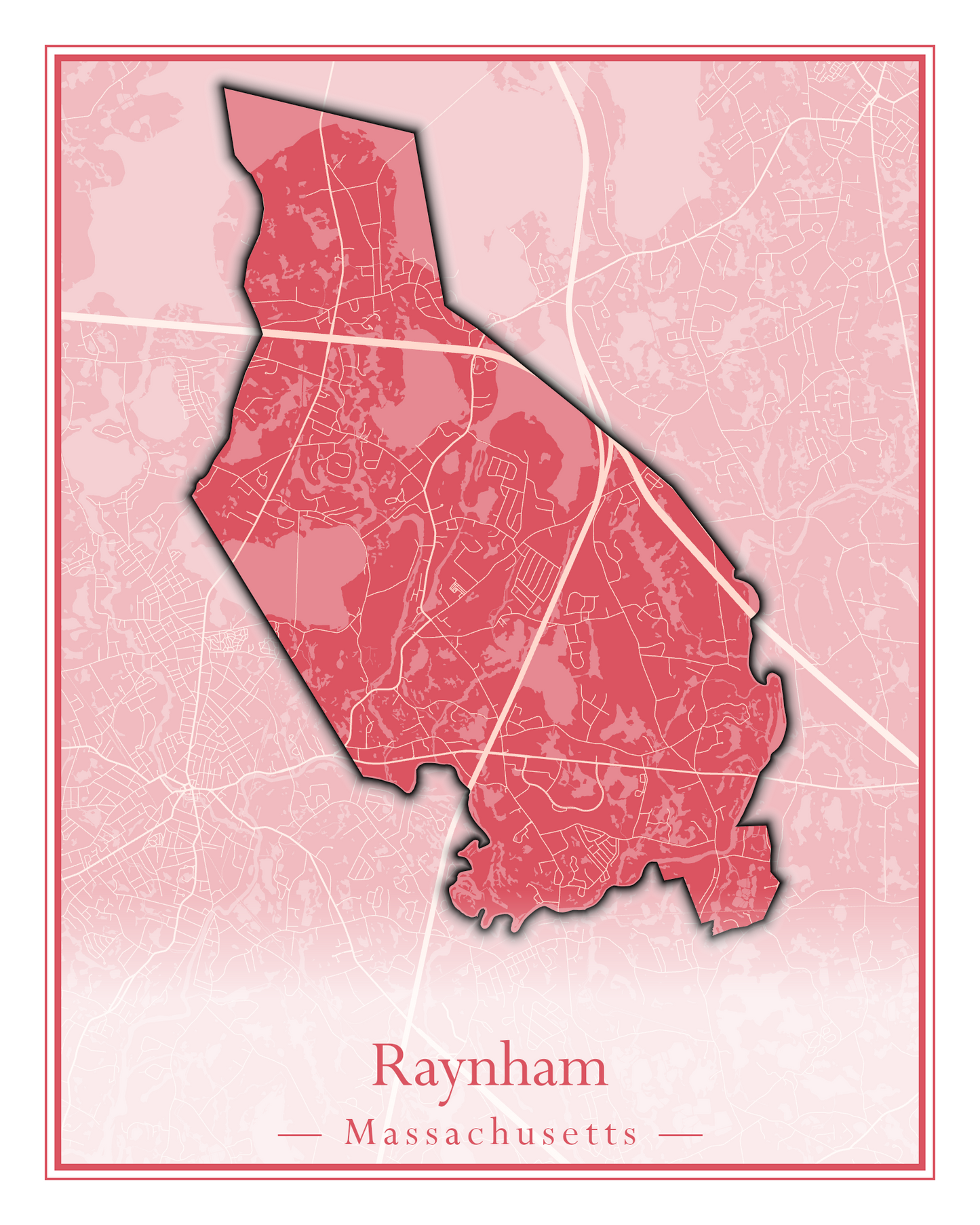 Massachusetts Towns - Street Map (Raynham - Revere)