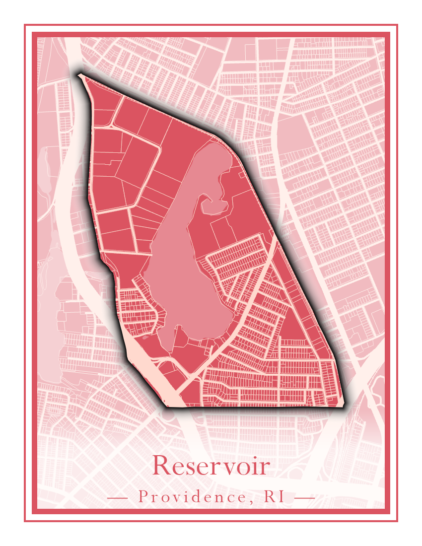 Providence Neighborhoods - Street Map (Mount Hope - Reservoir)