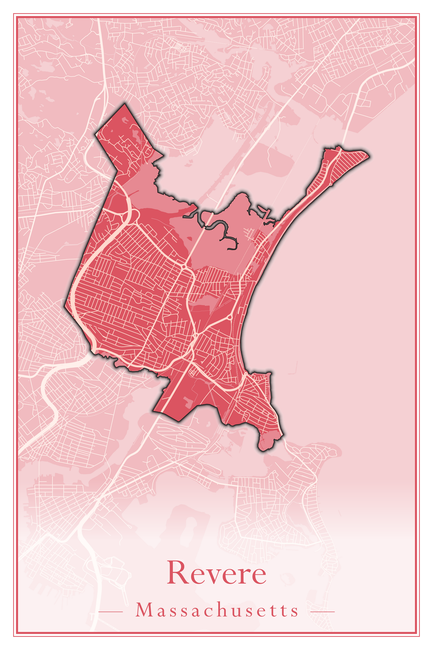 Massachusetts Towns - Street Map (Raynham - Revere)