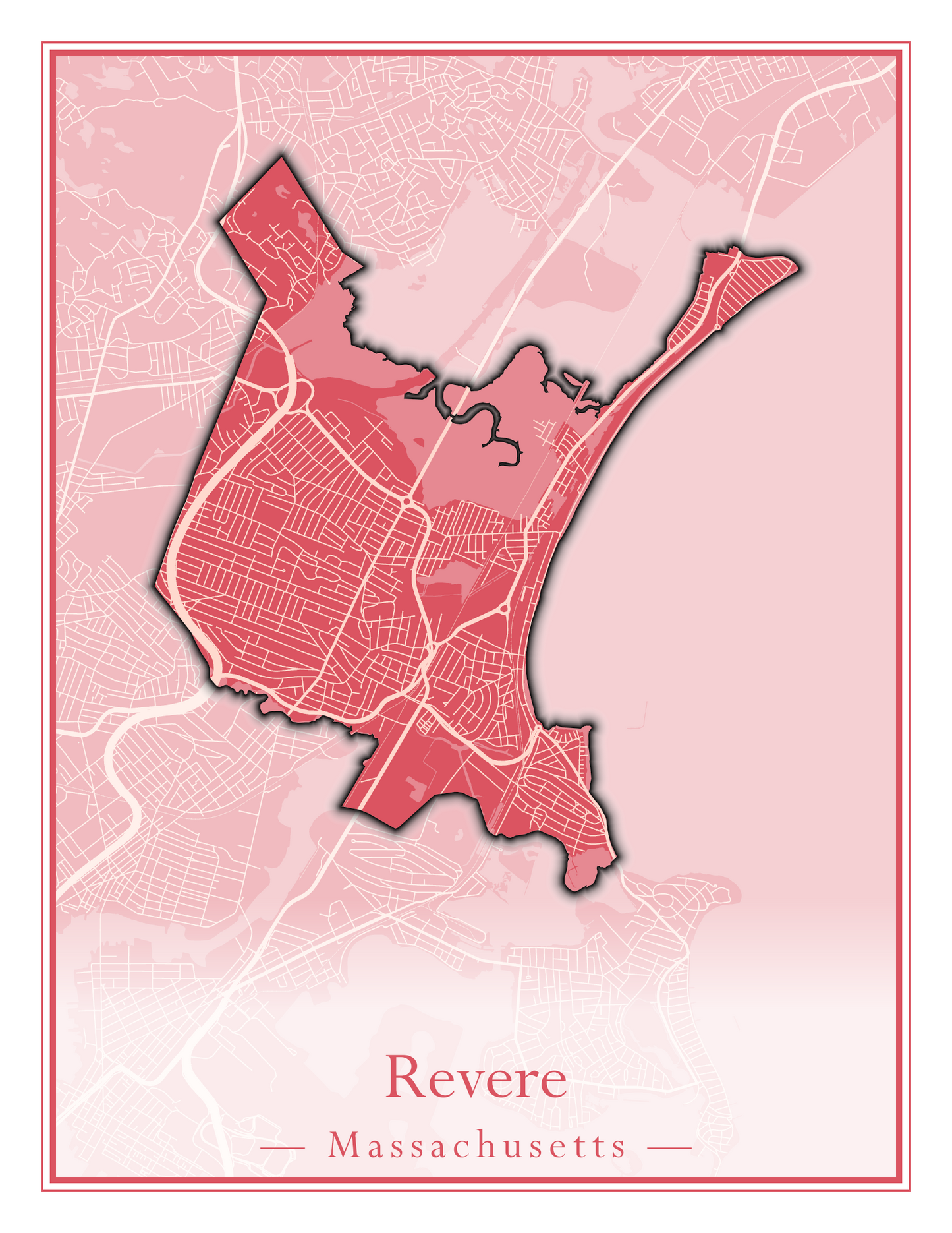 Massachusetts Towns - Street Map (Raynham - Revere)