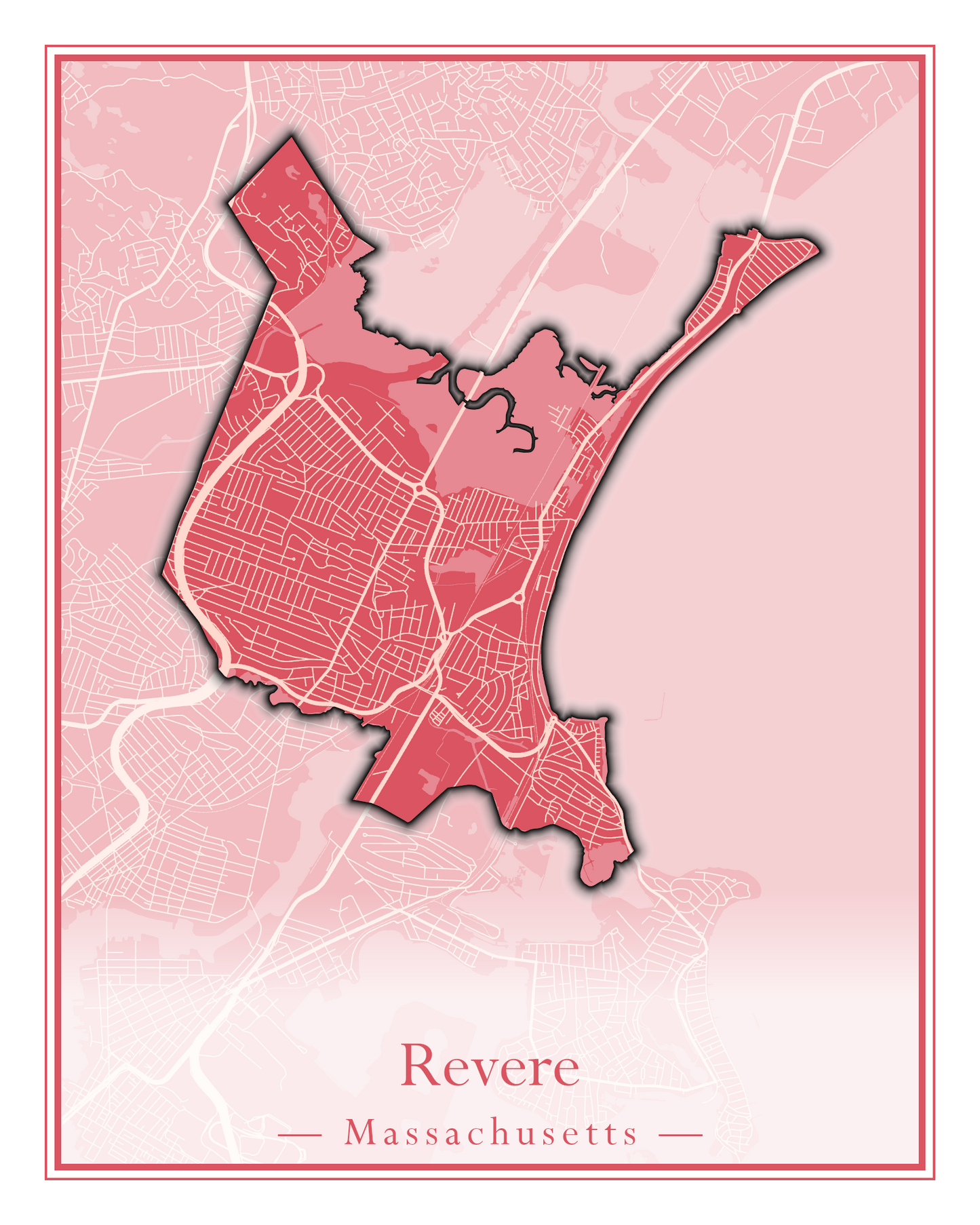 Massachusetts Towns - Street Map (Raynham - Revere)