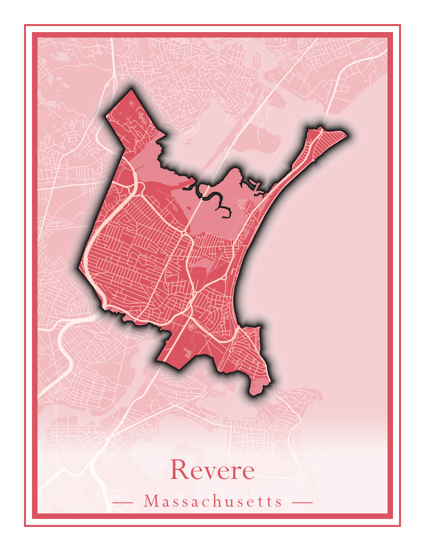 Massachusetts Towns - Street Map (Raynham - Revere)