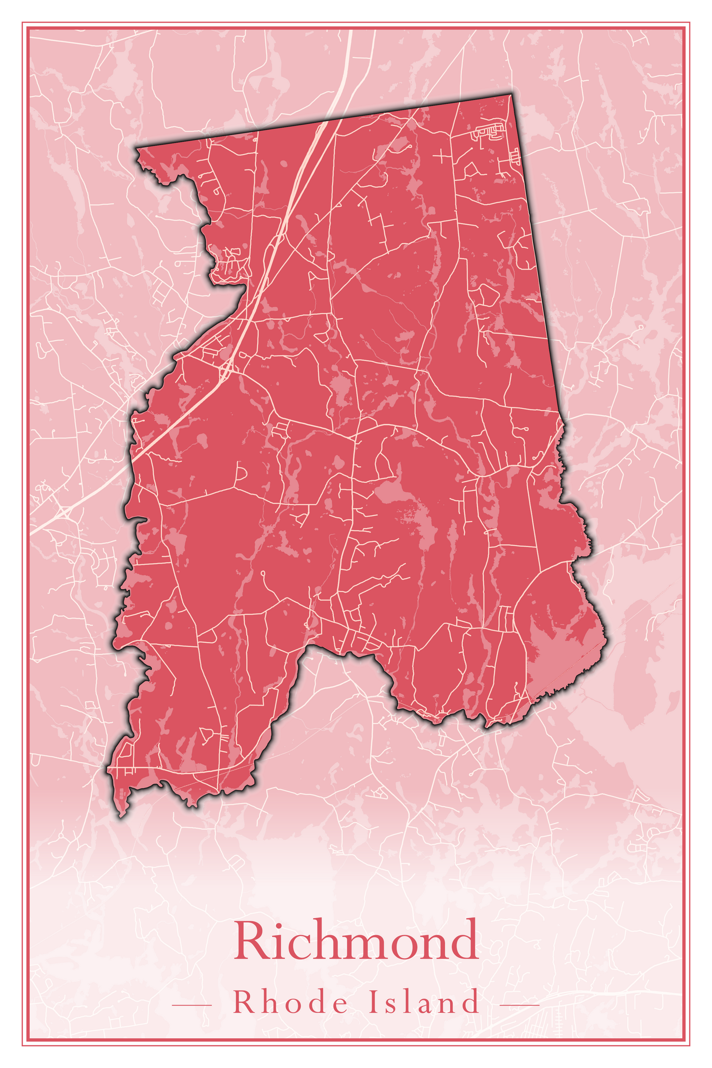 Rhode Island Towns - Street Map (Richmond - South Kingstown)