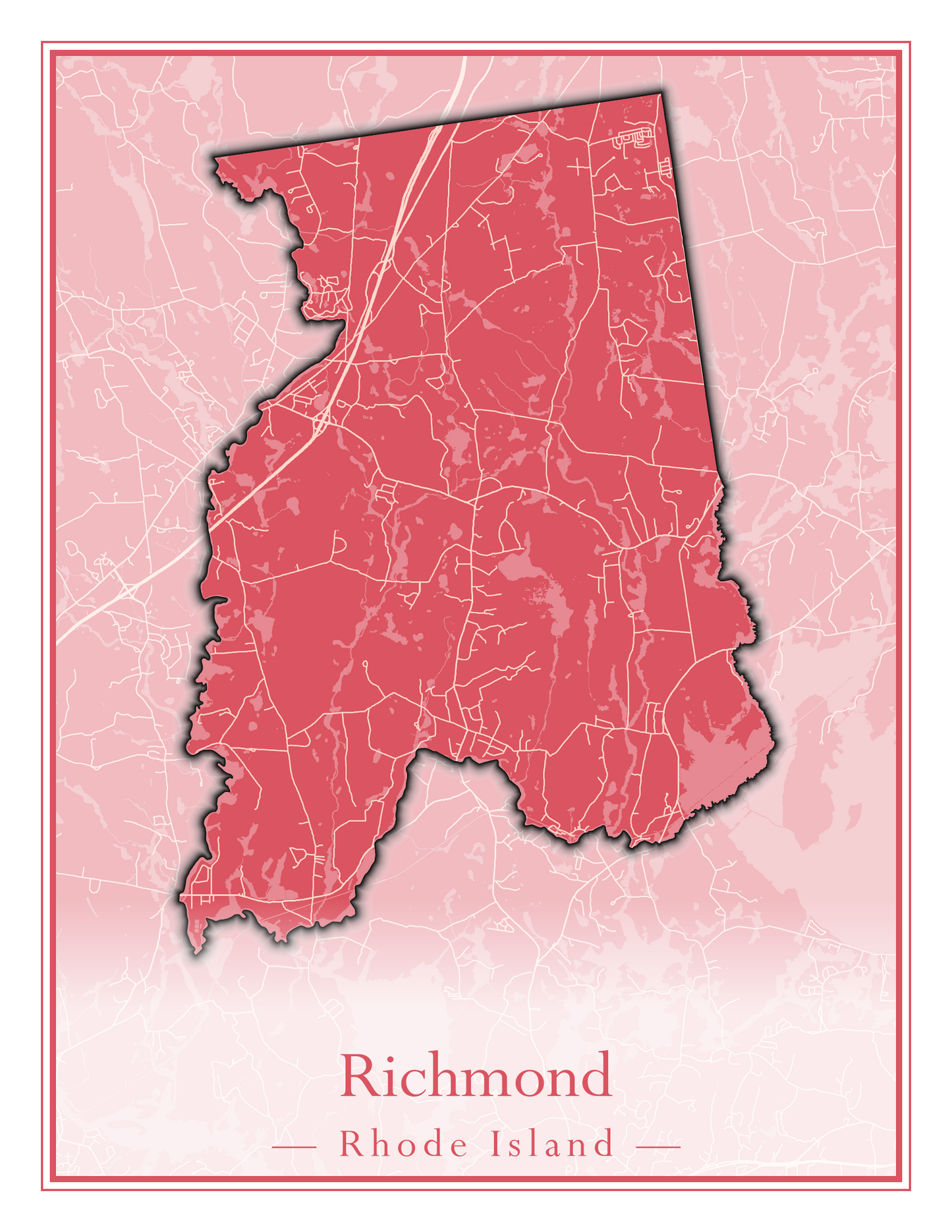 Rhode Island Towns - Street Map (Richmond - South Kingstown)