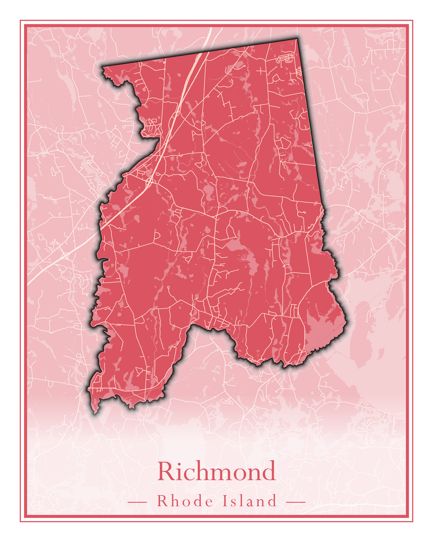 Rhode Island Towns - Street Map (Richmond - South Kingstown)