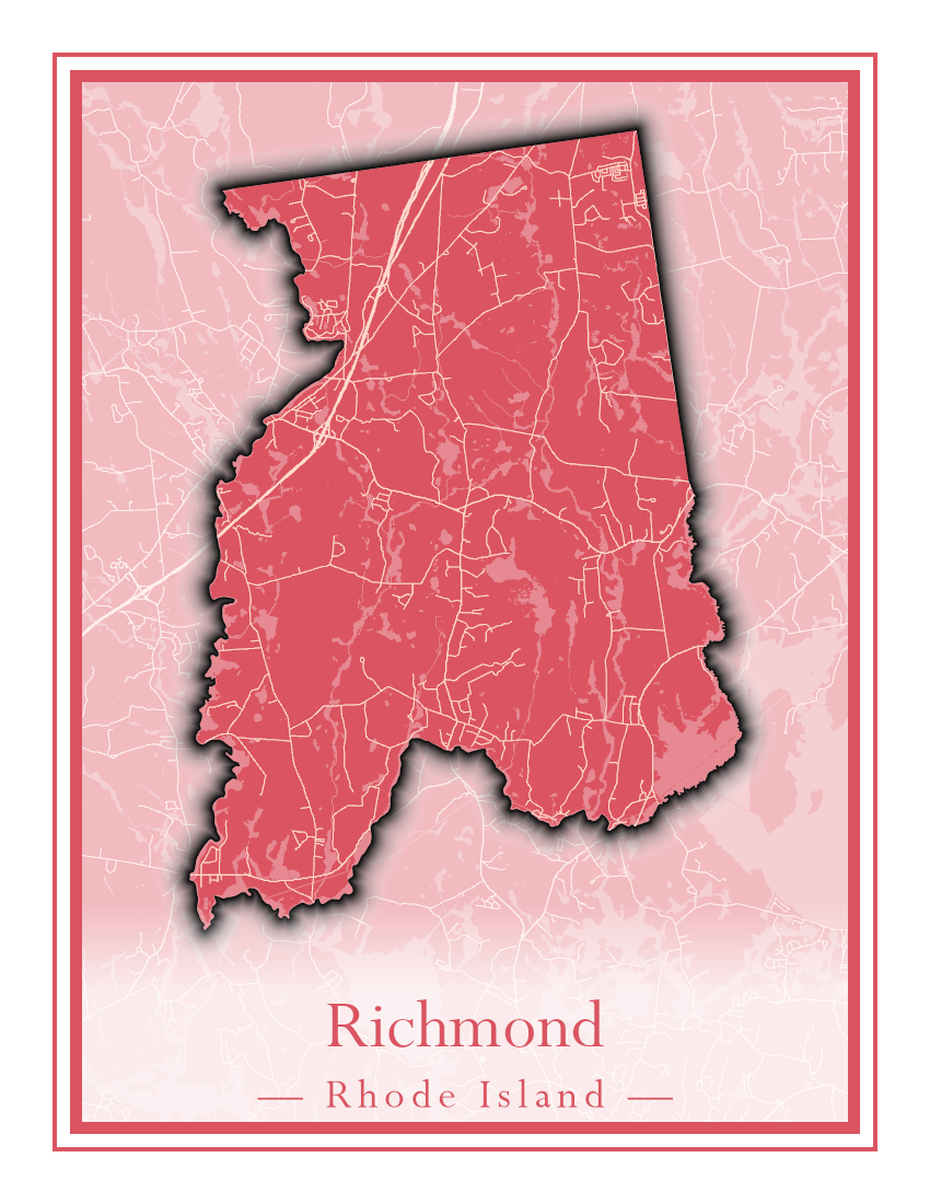 Rhode Island Towns - Street Map (Richmond - South Kingstown)