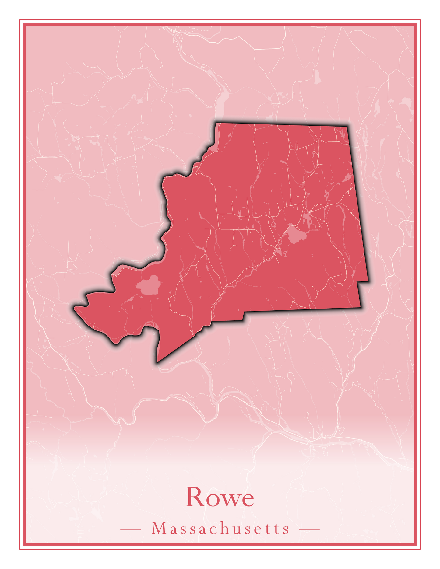 Massachusetts Towns - Street Map (Rowe - Russell)