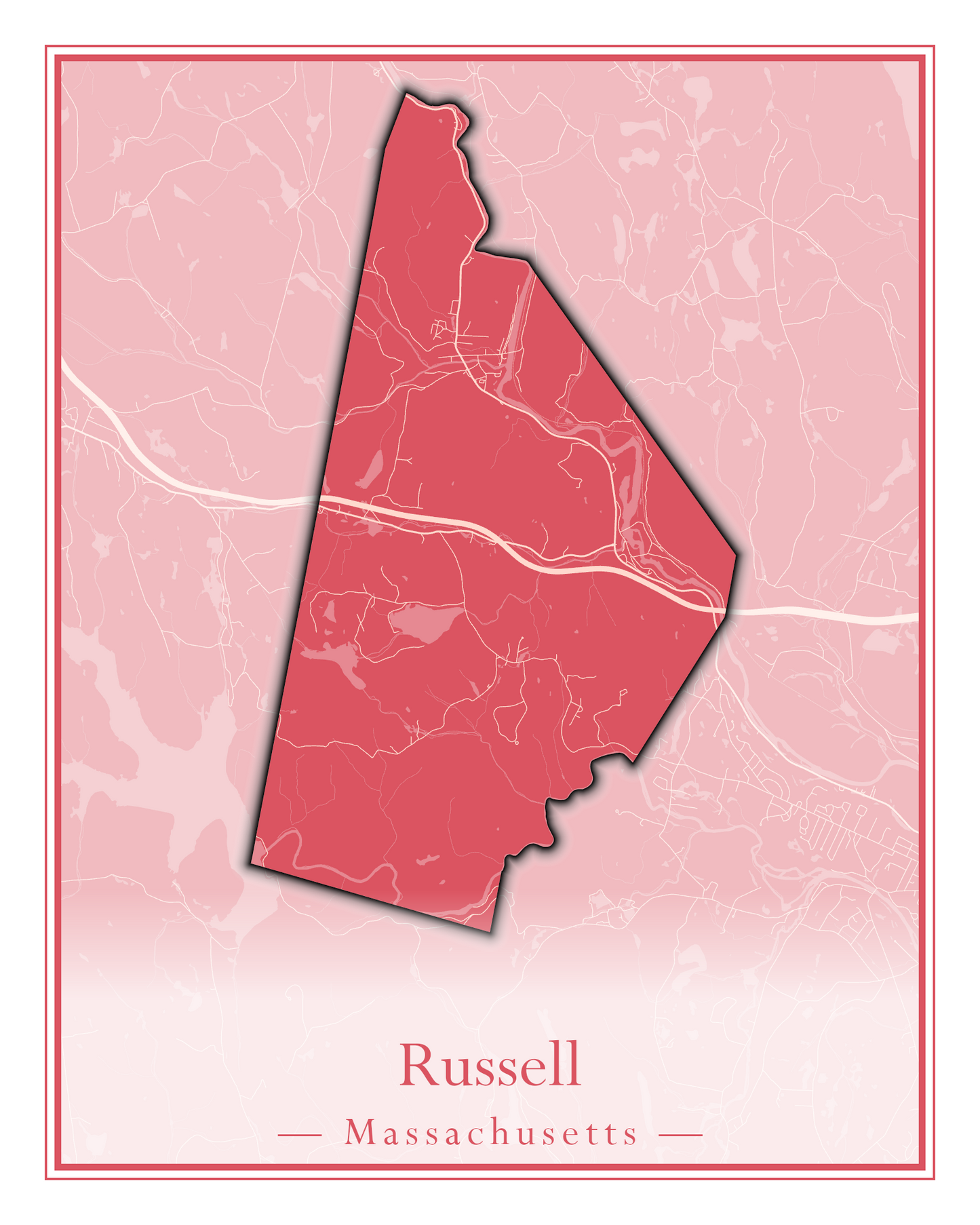 Massachusetts Towns - Street Map (Rowe - Russell)