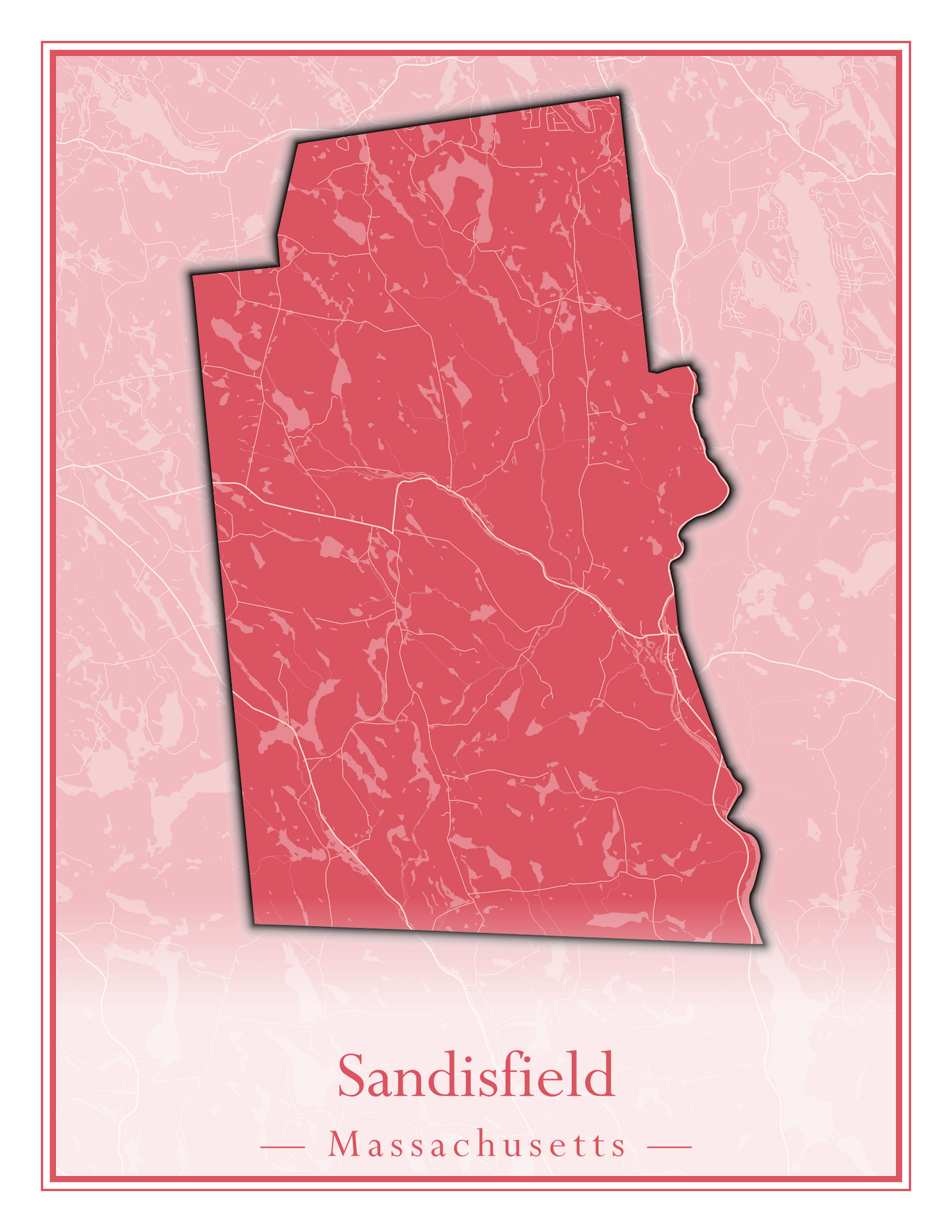 Massachusetts Towns - Street Map (Rutland - Sandisfield)