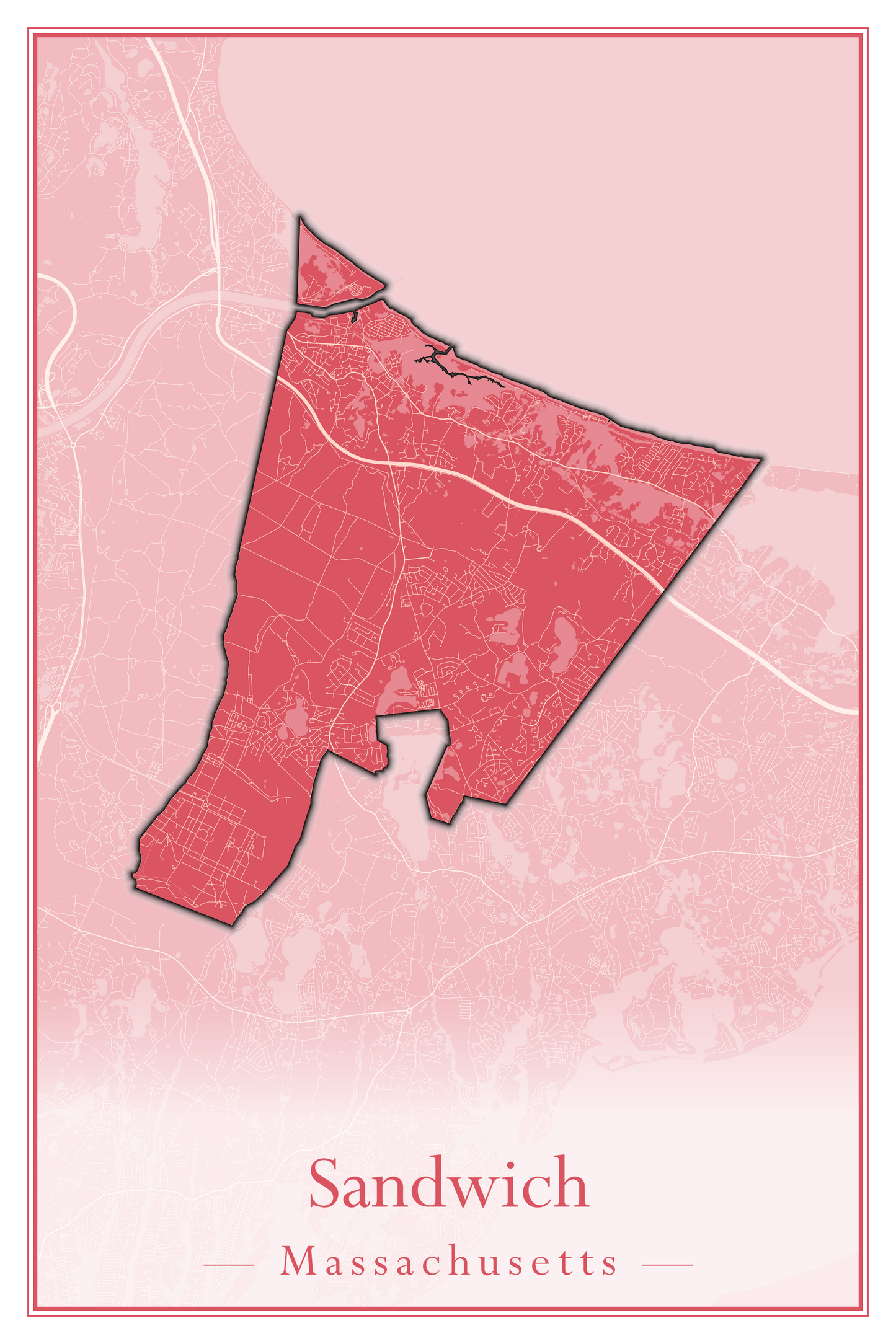 Massachusetts Towns - Street Map (Sandwich - Scituate)