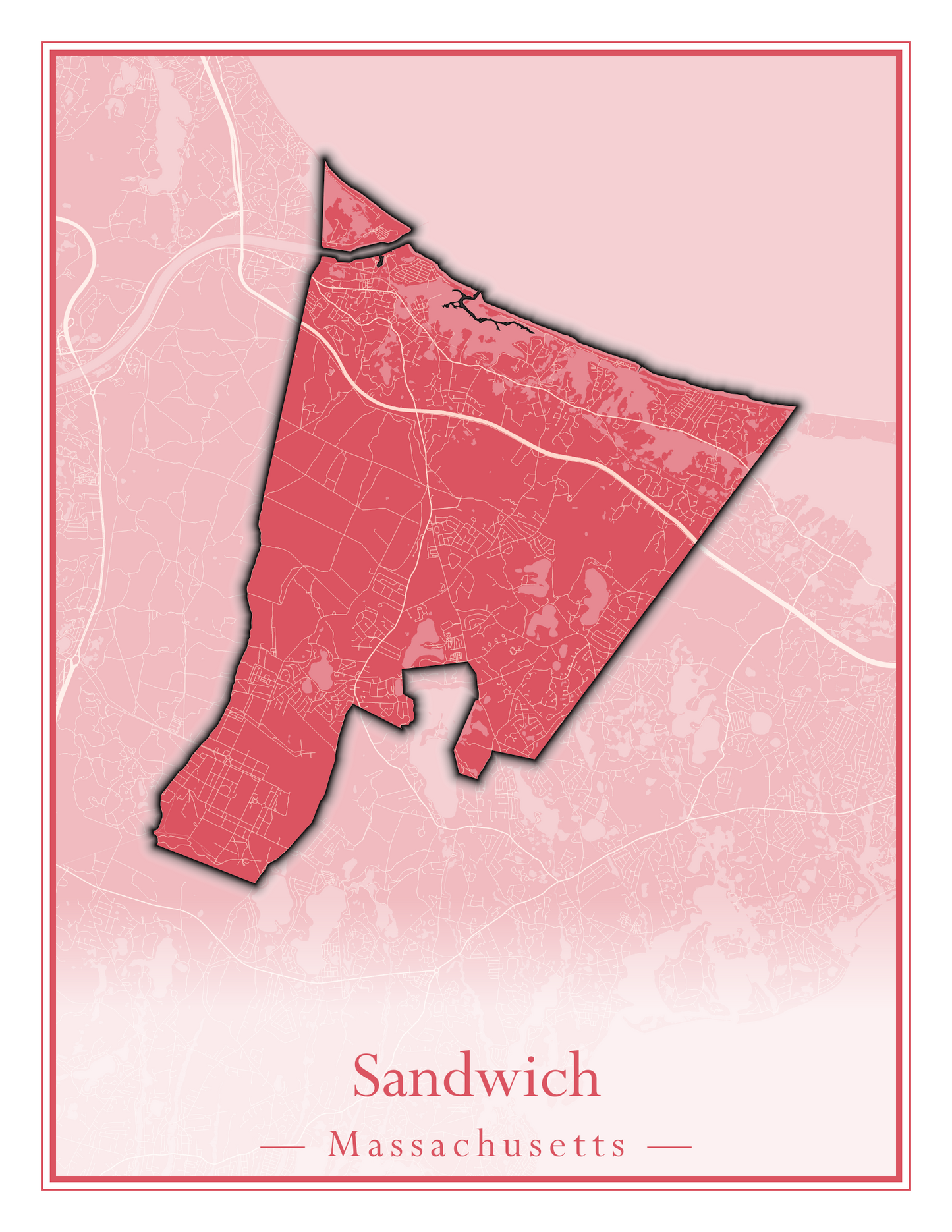 Massachusetts Towns - Street Map (Sandwich - Scituate)